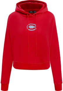 Pro Standard Montreal Canadiens Womens Red Classic Chenille Hooded Sweatshirt