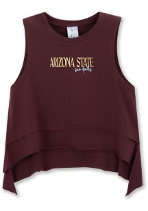 Arizona State Sun Devils Girls Maroon Flowy Short Sleeve Tank Top