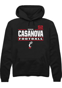Ronan Casanova Cincinnati Bearcats Mens Black Football NIL Stacked Box Player Hood