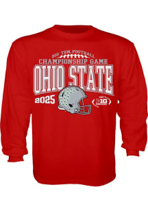 Blue 84 Ohio State Buckeyes Youth Red 2025 Big 10 Football Championships Long Sleeve T-Shirt