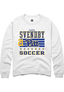 Casper Svendby Pitt Panthers Mens White NIL Striped Player Crew