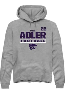 Jason Adler K-State Wildcats Mens Graphite Football NIL Stacked Box Player Hood