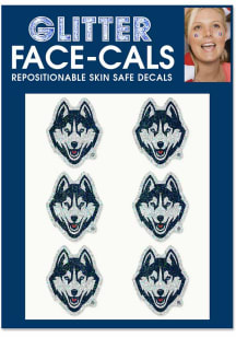 UConn Huskies 6pk Glitter Design Tattoo