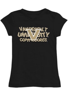 Vive La Fete Vanderbilt Commodores Girls Black Lexie Short Sleeve Tee