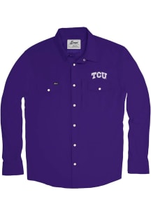 Snaps TCU Horned Frogs Mens Purple Tailgater Long Sleeve Dress Shirt