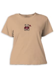 Summit Sportswear Harvard Crimson Womens Khaki Teddy Bear Short Sleeve T-Shirt