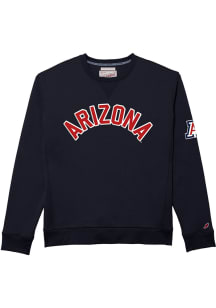 League Arizona Wildcats Mens Navy Blue Felt 1991 Long Sleeve Fashion Sweatshirt