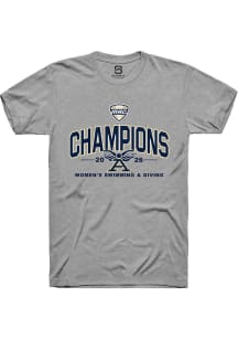 Summit Sportswear Akron Zips Grey MAC 2026 Women's Swimming & Diving Champions Short Sleeve T Shir..