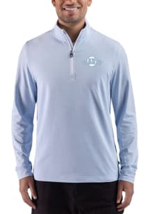 Cutter and Buck San Francisco Giants Mens Light Blue Heather Mono Adapt Big and Tall Qtr Zip