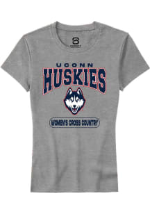 Summit Sportswear UConn Huskies Womens Grey Women's Cross Country Short Sleeve T-Shirt