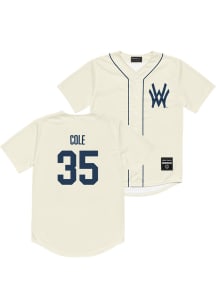 Chansen Cole  West Virginia Mountaineers Mens Cream NIL Baseball Jersey