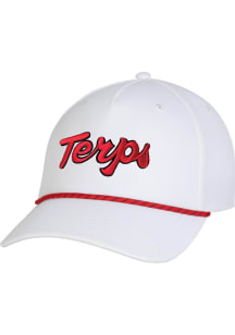 Under Armour Maryland Terrapins Sideline Drive 5 Panel Rope Cap Adjustable Hat - White
