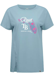 Levelwear Tampa Bay Rays Womens Light Blue Influx Bold Sunrise Spring Training Short Sleeve T-Shir..