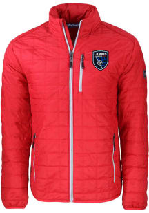Cutter and Buck San Jose Earthquakes Mens Red Rainier PrimaLoft Big and Tall Lined Jacket