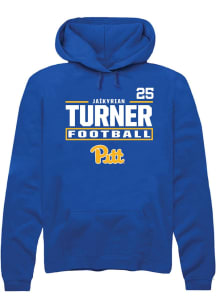 Ja’Kyrian Turner Pitt Panthers Mens Blue Football NIL Stacked Box Player Hood
