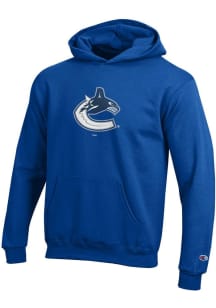 Champion Vancouver Canucks Youth Blue Powerblend Long Sleeve Hoodie