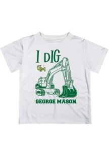 Vive La Fete George Mason University Youth White Excavator Short Sleeve T-Shirt