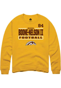 Keivin Boone-Nelson II Western Michigan Broncos Mens Gold Football NIL Stacked Box Player Crew