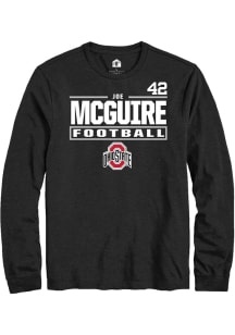Joe McGuire Ohio State Buckeyes Black Football NIL Stacked Box Long Sleeve Player T Shirt
