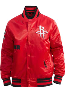 Pro Standard Houston Rockets Mens Red Old English Satin Light Weight Jacket