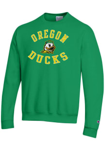 Champion Oregon Ducks Mens Green Powerblend Long Sleeve Crew Sweatshirt