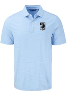 Cutter and Buck Minnesota United FC Mens Light Blue Forge Eco Fine Line Short Sleeve Polo