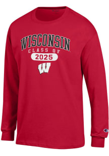Champion Wisconsin Badgers Red Class of 2025 Jersey Long Sleeve T Shirt