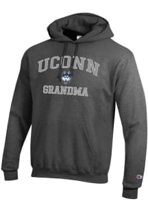 Champion UConn Huskies Mens Charcoal Grandma Powerblend Long Sleeve Hoodie