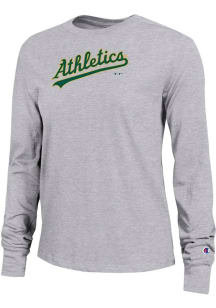 Champion Oakland Athletics Womens Grey Core LS Tee