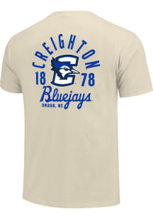 Creighton Bluejays Ivory Mascot Overlay Short Sleeve T Shirt
