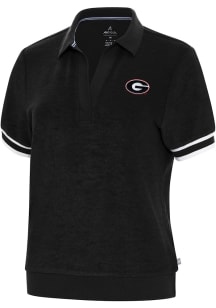 Antigua Georgia Bulldogs Mens Navy Blue Favorite Short Sleeve Polo