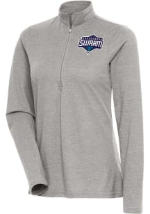 Antigua Greensboro Swarm Womens Oatmeal Heather Peak Qtr Zip