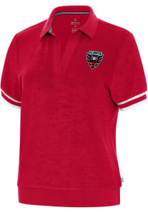 Antigua DC United Womens Red Favorite Short Sleeve Polo Shirt