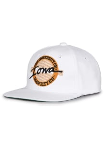 Iowa Hawkeyes White Retro Circle Mens Snapback Hat