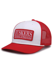 Nebraska Cornhuskers Bar Patch Adjustable Hat - White