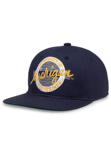 Michigan Wolverines Blue Retro Circle TC Mens Snapback Hat