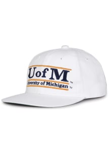 Michigan Wolverines White Retro Bar White Mens Snapback Hat