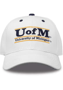 Michigan Wolverines The Bar Cap Design Adjustable Hat - White