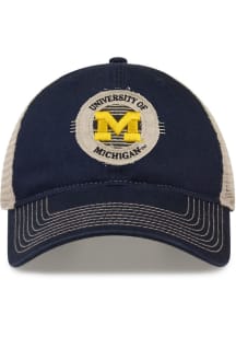 Michigan Wolverines Circle Trucker Adjustable Hat - Blue