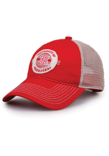 Nebraska Cornhuskers Circle Trucker Adjustable Hat - Red