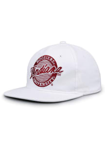 Indiana Hoosiers White Retro Circle Mens Snapback Hat