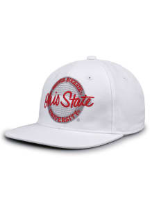 Ohio State Buckeyes White Retro Circle Mens Snapback Hat