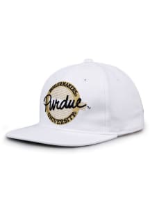 Purdue Boilermakers White Retro Circle Mens Snapback Hat