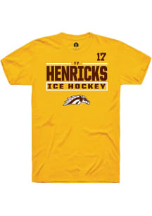 Ty Henricks Western Michigan Broncos Gold NIL Stacked Box Short Sleeve Player T Shirt