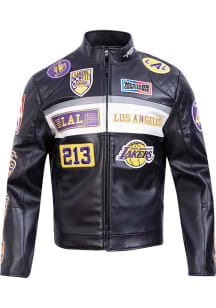 Mens Los Angeles Lakers Pro Standard Mens Moto Heavyweight Jacket - Black