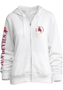 Arizona State Sun Devils Womens White Comfy Long Sleeve Full Zip Jacket