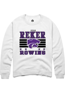 Regan Reker K-State Wildcats Mens White NIL Striped Player Crew