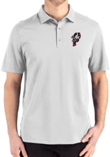 Cutter and Buck Ohio State Buckeyes Grey Advantage Refresh Pique Big and Tall Polo
