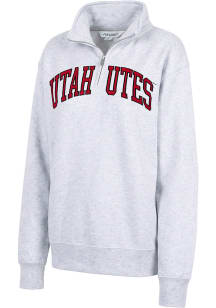 Utah Utes Womens Grey Sport Fleece Qtr Zip