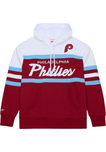 Mitchell and Ness Philadelphia Phillies Mens Maroon Head Coach Fashion Hood
